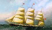 Antonio Jacobsen The British ship USA oil painting artist